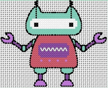 Load image into Gallery viewer, Robots Counted Cross Stitch Kit Collection | 14 Count
