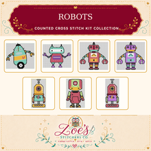 Load image into Gallery viewer, Robots Counted Cross Stitch Kit Collection | 14 Count
