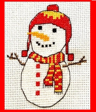 Load image into Gallery viewer, Snowman Counted Cross Stitch Kit Collection | 14 Count

