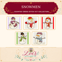 Load image into Gallery viewer, Snowman Counted Cross Stitch Kit Collection | 14 Count
