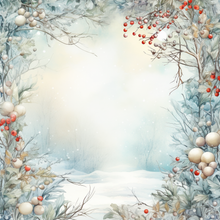 Load image into Gallery viewer, Berry Winter Frame Printed Aida Fabric | 6 Designs
